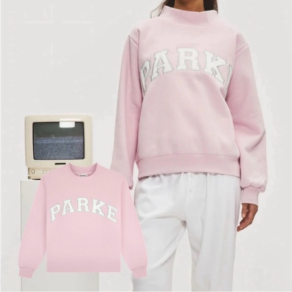 Parke Varsity Mockneck Sprinkle + White L/XL, NWT - Picture 2 of 5